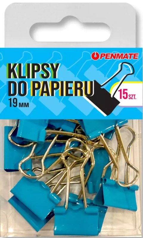 Klipsy do papieru Penmate Jasnoniebieskie 19 mm TT8325 Klipsy do papieru Penmate Jasnoniebieskie 19 mm TT8325