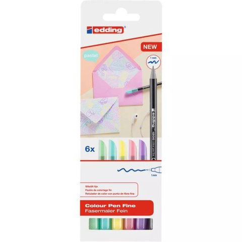 Pisaki Edding pastelowe etui 6 kolorów Pisaki Edding pastelowe etui 6 kolorów