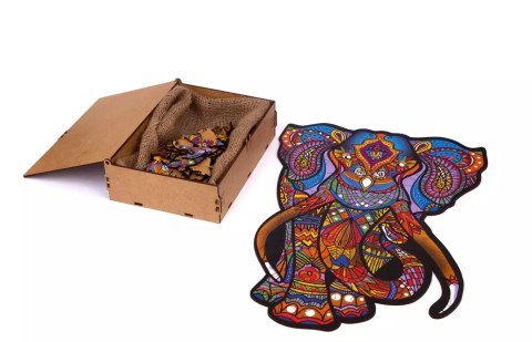 Puzzle drewniane 132 elementy. Słoń Indyjski Puzzle drewniane 132 elementy. Słoń Indyjski