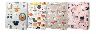 Torba prezentowa 31x42 koty, lisy
