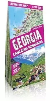 Gruzja. Kaukaz (Georgia. Caucasus Mountains); laminowana mapa samochodowo-turystyczna 1:400 000