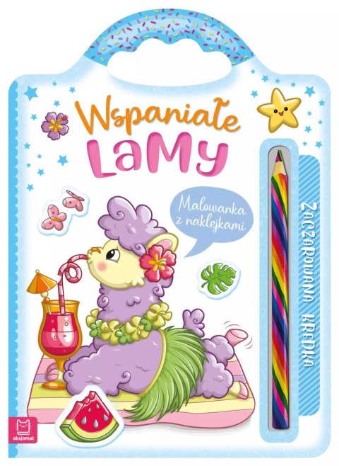 Wspaniałe lamy. Malowanka z naklejkami. Zaczarowana kredka Wspaniałe lamy. Malowanka z naklejkami. Zaczarowana kredka