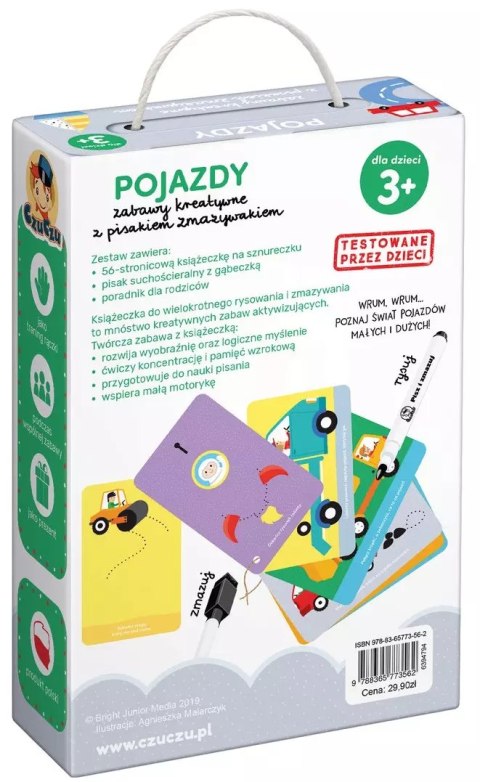 Zabawy kreatywne z pisakiem zmazywakiem. Pojazdy Zabawy kreatywne z pisakiem zmazywakiem. Pojazdy