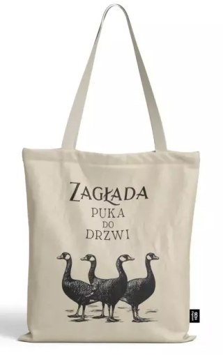 Torba bawełniana gęsi, Zagłada puka do drzwi, 38x41 cm