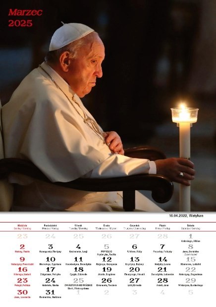 Kalendarz z Papieżem Franciszkiem 2025