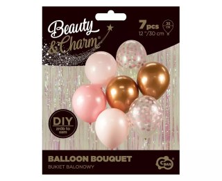 Bukiet balonowy B&C, różowo-miedziany (7 sztuk)