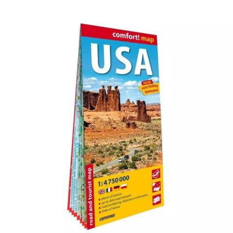 Comfort map USA - road and tourist map 1:4 750 000 Comfort map USA - road and tourist map 1:4 750 000