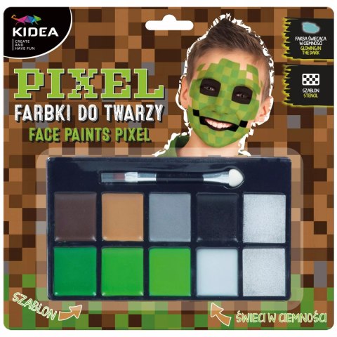 Farby Do Twarzy 8 kolorów Akc Pixel Kidea B/c Farby Do Twarzy 8 kolorów Akc Pixel Kidea B/c