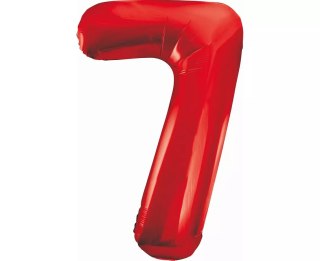 Balon foliowy Cyfra 7 czerwona, 85cm