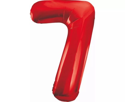 Balon foliowy Cyfra 7 czerwona, 85cm Balon foliowy Cyfra 7 czerwona, 85cm