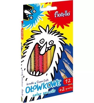 Kredki Super Soft 12 kolorów + 2 gratis FIORELLO