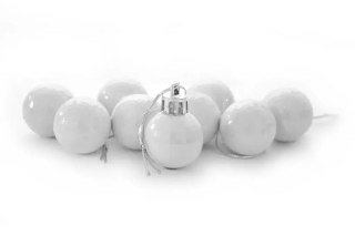 Bombki disco białe 9szt