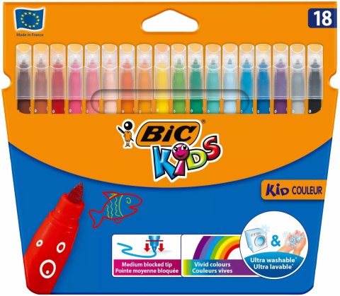 Flamastry BIC Kids Kid Couleur 18 kolorów Flamastry BIC Kids Kid Couleur 18 kolorów