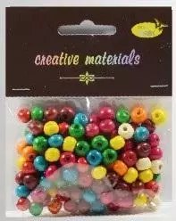 Koraliki drewniane kolorowe ok 26g ok150szt Koraliki drewniane kolorowe ok 26g ok150szt