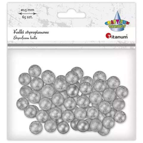 Kulki styropianowe 15mm 65szt srebrne Kulki styropianowe 15mm 65szt srebrne