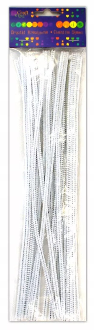 Druciki kreatywne białe 30 cm 25szt
