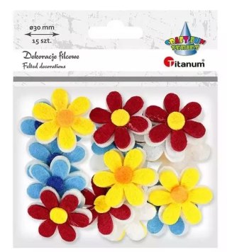 Filcowe kwiatki 3D 15szt