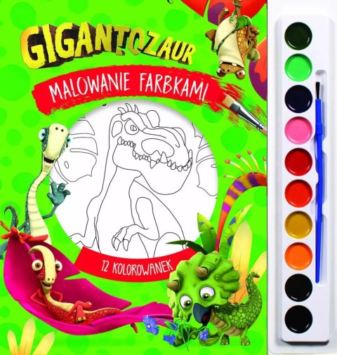 Malowanie farbkami. Gigantozaur Malowanie farbkami. Gigantozaur