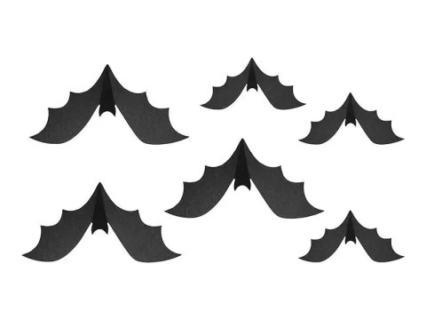 Dekoracja papierowa Nietoperze 19-29 cm 6szt Dekoracja papierowa Nietoperze 19-29 cm 6szt