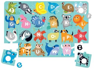 Duuuże puzzle z dziurką 48 elementów. Alfabet