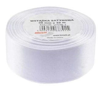 Wstążka satynowa biała, 38 mm x 32 m