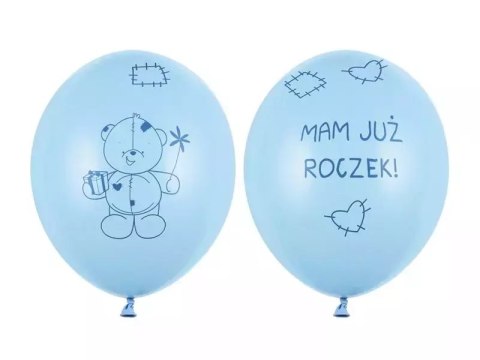 Balony Miś - mam już roczek 30 cm, 6 sztuk
