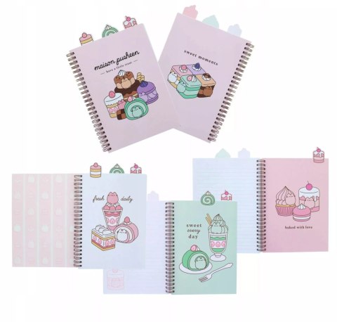 PUSHEEN SWEETS notes z ozdobnymi znacznikami PAMIĘTNIK 3 częściowy