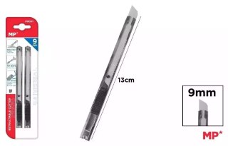 Nóż do papieru wysuwany czarny 9mm 2szt