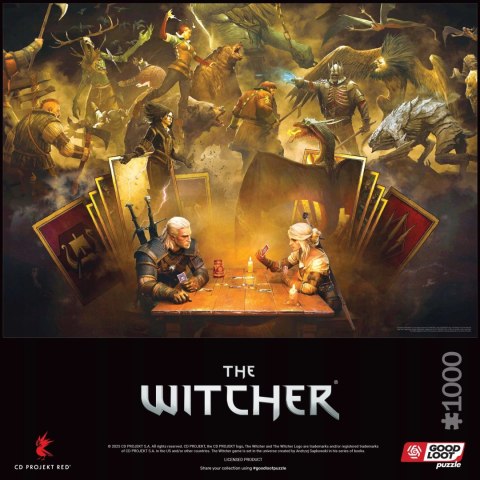 Puzzle Good Loot Wiedźmin 1000 elementów Puzzle Gaming The Witcher (Wiedźmin) Playing Gwent