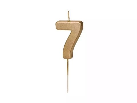 Świeczka urodzinowa 7 złota 4,5cm Świeczka urodzinowa 7 złota 4,5cm