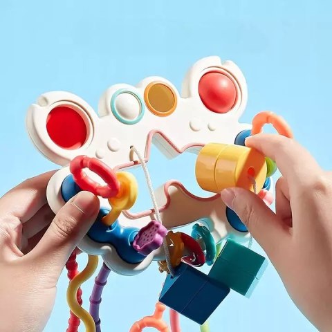 ZABAWKA SENSORYCZNA GRYZAK MIĘKKIE MONTESSORI DLA NIEMOWLĄT SENSORYCZNE 5w1 ZABAWKA SENSORYCZNA GRYZAK MIĘKKIE MONTESSORI DLA NIEMOWLĄT SENSORYCZNE 5w1