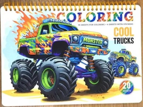 Kolorowanka A5 koło 20 kartek Cool trucks Kolorowanka A5 koło 20 kartek Cool trucks