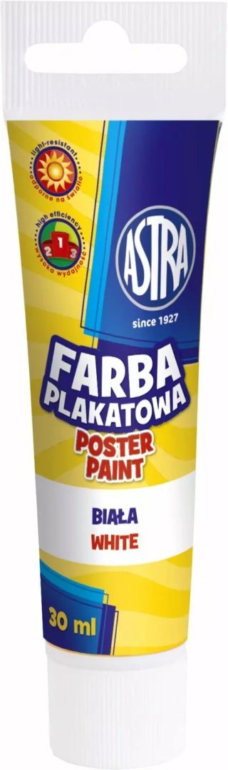 Farba plakatowa w tubce 30 ml, biała