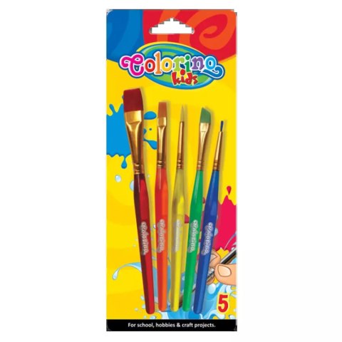 Colorino Kids. Pędzelki akrylowe, 5 sztuk Colorino Kids. Pędzelki akrylowe, 5 sztuk