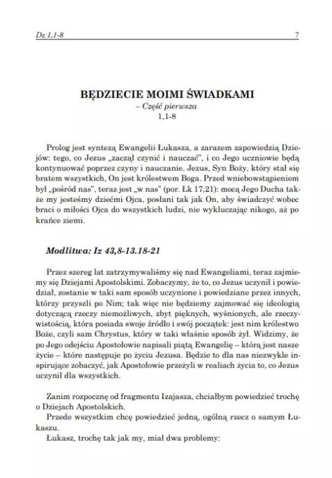 Dzieje Apostolskie. Rozdzał 1-9. Komentarz duchowy. Tom 1