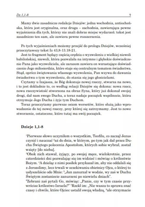 Dzieje Apostolskie. Rozdzał 1-9. Komentarz duchowy. Tom 1