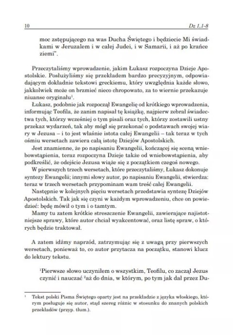 Dzieje Apostolskie. Rozdzał 1-9. Komentarz duchowy. Tom 1