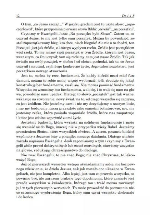 Dzieje Apostolskie. Rozdzał 1-9. Komentarz duchowy. Tom 1
