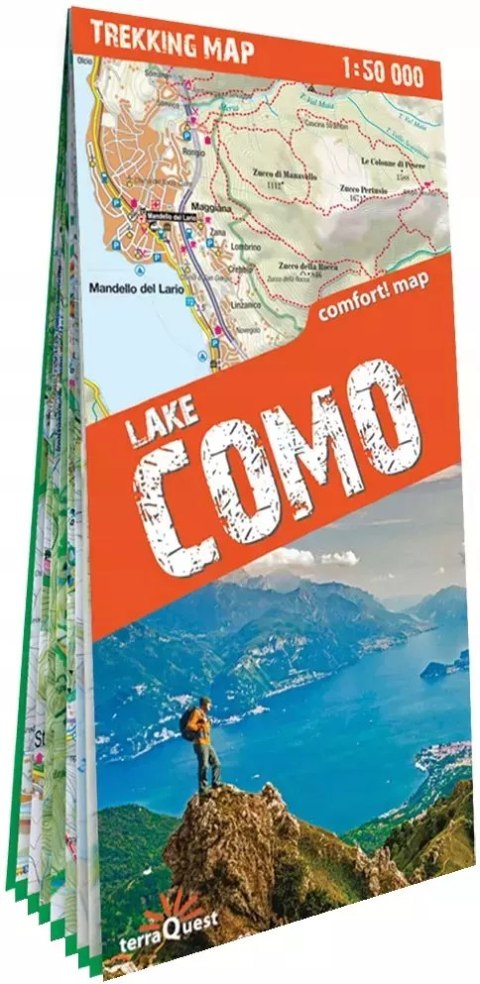 Jezioro Como (Lake Como); laminowana mapa trekkingowa 1:50 000 Jezioro Como (Lake Como); laminowana mapa trekkingowa 1:50 000