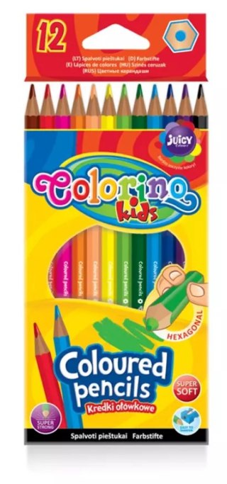 Kredki ołówkowe Colorino, heksagonalne. Kids (12 sztuk)