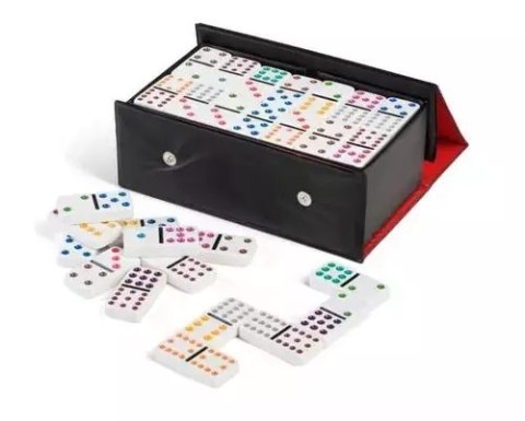 Domino kolorowe 91 klocków w etui Domino kolorowe 91 klocków w etui