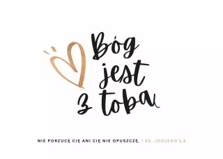 Kartka Bóg jest z Tobą - serce
