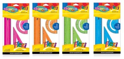 Zestaw geometryczny Flexi 15 cm 3 elementowy 4kol. Colorino Kids 91930 Cena za 1szt Zestaw geometryczny Flexi 15 cm 3 elementowy 4kol. Colorino Kids 91930 Cena za 1szt