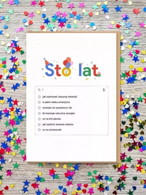 Kartka Urodziny - sto lat Kartka Urodziny - sto lat