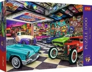 Puzzle 1000 elementów. Premium Plus. Tea Time. Garaż kolekcjonera samochodów
