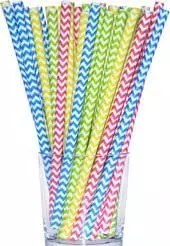 Słomki papierowe shake 8mm niebieskie 10szt Słomki papierowe shake 8mm niebieskie 10szt