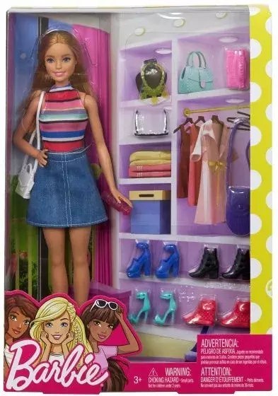 Barbie Lalka Barbie z garderobą FVJ42 MATTEL