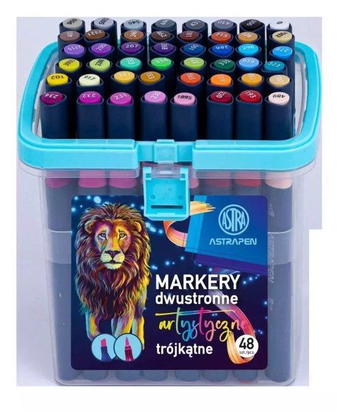 Markery trójkątne dwustronne 48 kol ASTRA Markery trójkątne dwustronne 48 kol ASTRA