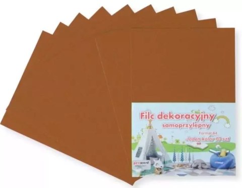 Filc A4 samoprzylepny brązowy 20x30cm 10szt Filc A4 samoprzylepny brązowy 20x30cm 10szt