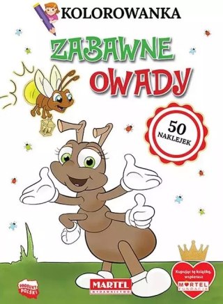 Kolorowanka. Zabawne owady z naklejkami
